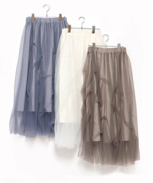 LUKU nari / ルクナーリ ミニ・ひざ丈スカート | チュールボリュームスカート | 詳細10