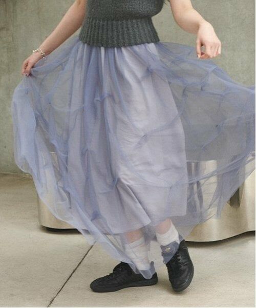 LUKU nari / ルクナーリ ミニ・ひざ丈スカート | チュールボリュームスカート | 詳細7
