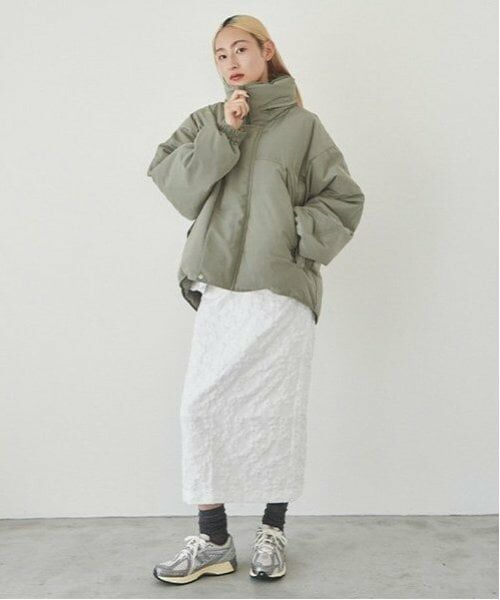 LUKU nari / ルクナーリ ミニ・ひざ丈スカート | 花ジャガードタイトスカート | 詳細1