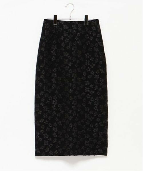 LUKU nari / ルクナーリ ミニ・ひざ丈スカート | 花ジャガードタイトスカート | 詳細10