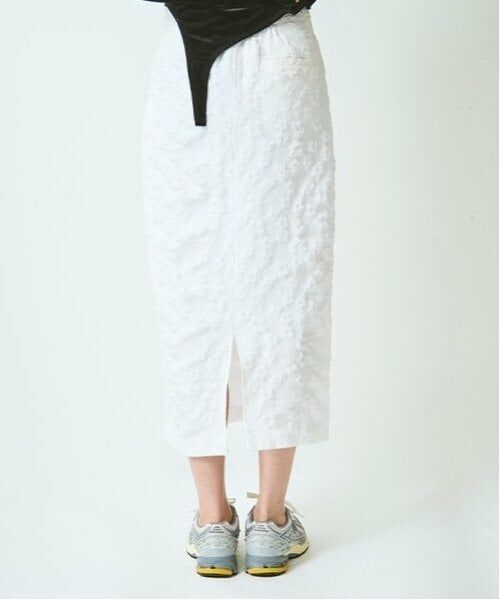 LUKU nari / ルクナーリ ミニ・ひざ丈スカート | 花ジャガードタイトスカート | 詳細5