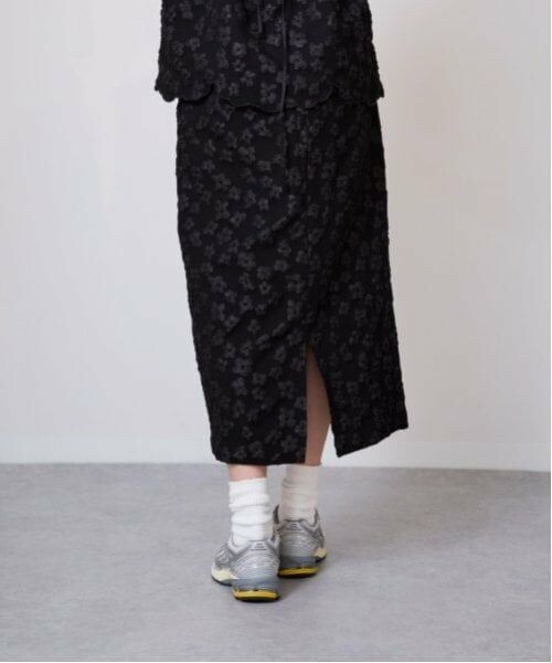 LUKU nari / ルクナーリ ミニ・ひざ丈スカート | 花ジャガードタイトスカート | 詳細7