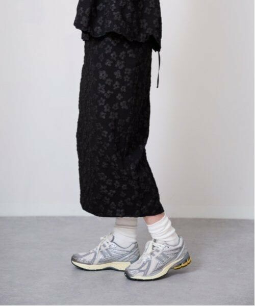 LUKU nari / ルクナーリ ミニ・ひざ丈スカート | 花ジャガードタイトスカート | 詳細8