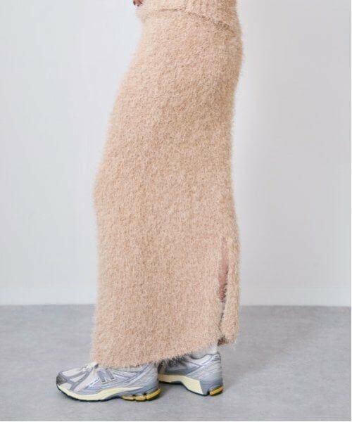 LUKU nari / ルクナーリ ミニ・ひざ丈スカート | フリンジニットスカート | 詳細1