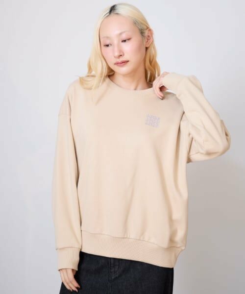 LUKU nari / ルクナーリ スウェット | ロゴスウェットプルオーバー（ベージュ）