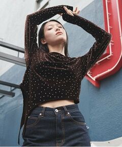 ベロアスパンコールプルオーバー