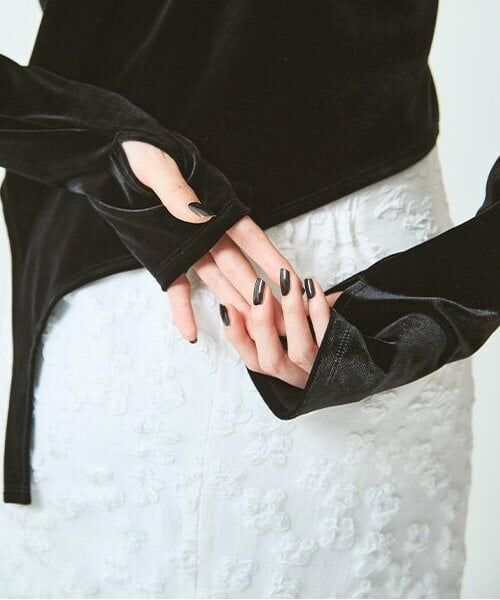 LUKU nari / ルクナーリ Tシャツ | ベロアスパンコールプルオーバー | 詳細12