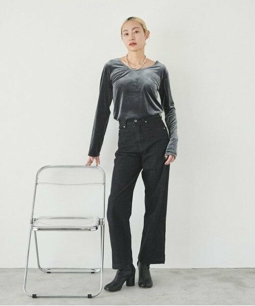 LUKU nari / ルクナーリ Tシャツ | ベロアスパンコールプルオーバー | 詳細5