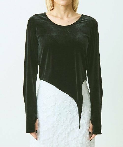 LUKU nari / ルクナーリ Tシャツ | ベロアスパンコールプルオーバー | 詳細8