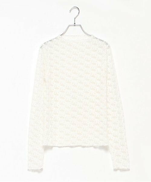 LUKU nari / ルクナーリ Tシャツ | リボンレーストップス（アイボリー）