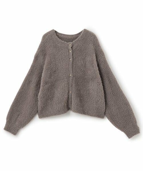 LUKU nari / ルクナーリ ニット・セーター | シャギーニュアンスカーディガン（グレー）