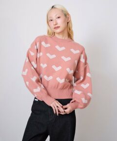 LUKU nari / ルクナーリ ニット・セーター | ハート柄ニットプルオーバー