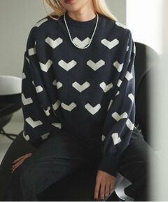 LUKU nari / ルクナーリ ニット・セーター | ハート柄ニットプルオーバー