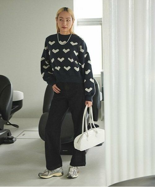 LUKU nari / ルクナーリ ニット・セーター | ハート柄ニットプルオーバー | 詳細16