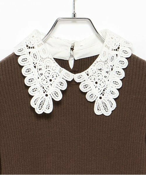 LUKU nari / ルクナーリ ニット・セーター | エリ刺繍ニットプルオーバー | 詳細12