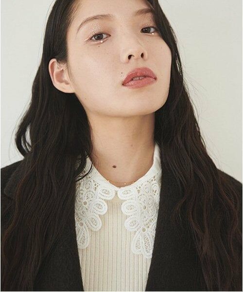 LUKU nari / ルクナーリ ニット・セーター | エリ刺繍ニットプルオーバー | 詳細4