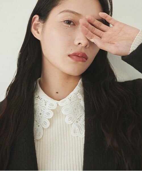 LUKU nari / ルクナーリ ニット・セーター | エリ刺繍ニットプルオーバー | 詳細5