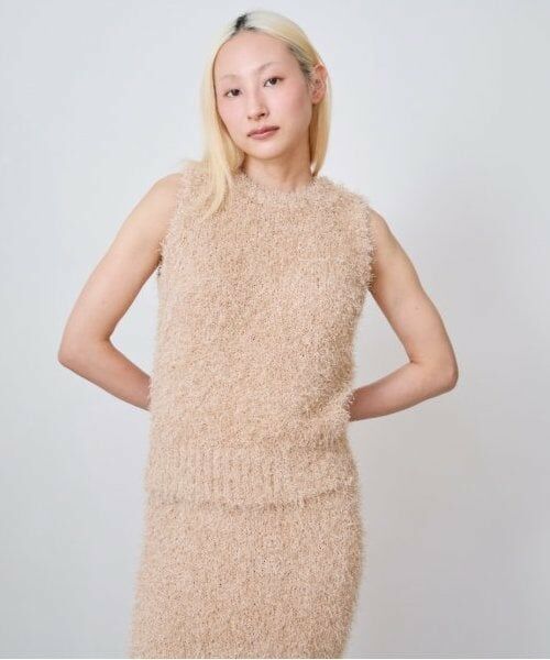 LUKU nari / ルクナーリ ニット・セーター | フリンジニットベスト（ベージュ）