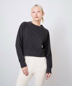 LUKU nari / ルクナーリ スウェット | ラインストーン裏毛プルオーバー