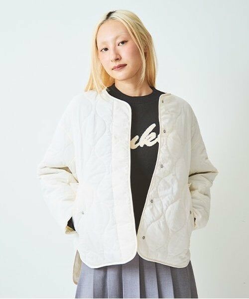 LUKU nari / ルクナーリ ブルゾン | ナイロンキルティングブルゾン（アイボリー）