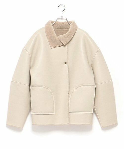 LUKU nari / ルクナーリ ブルゾン | リバーシブルボアブルゾン（ベージュ）