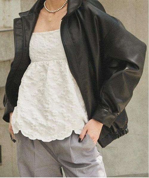 LUKU nari / ルクナーリ ブルゾン | 合皮ジャケット（黒）