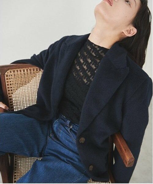 LUKU nari / ルクナーリ ブルゾン | シャギージャケット（紺）