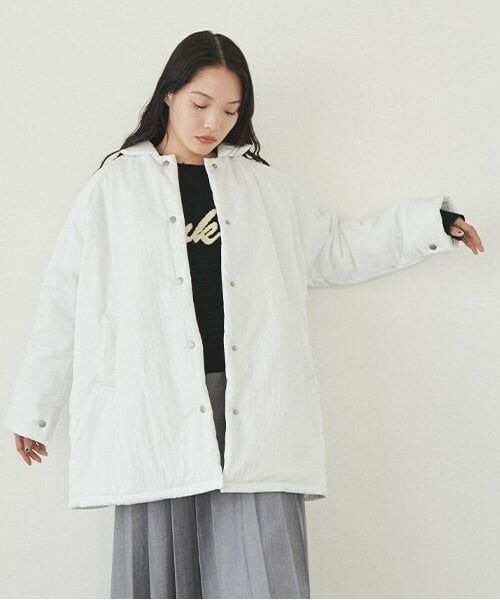 LUKU nari / ルクナーリ その他アウター | 中綿Aラインコート（オフ ホワイト）