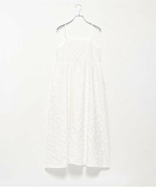 LUKU nari / ルクナーリ ミニ丈・ひざ丈ワンピース | 花ジャガードキャミワンピース | 詳細11