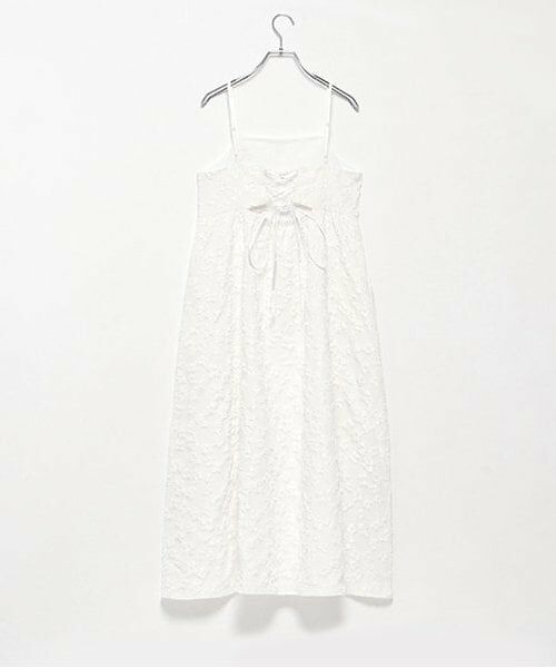 LUKU nari / ルクナーリ ミニ丈・ひざ丈ワンピース | 花ジャガードキャミワンピース | 詳細12