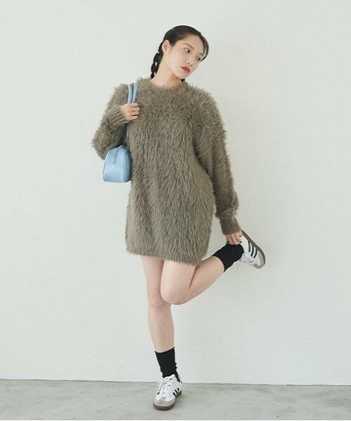 LUKU nari / ルクナーリ ミニ丈・ひざ丈ワンピース | シャギーミニワンピース | 詳細1