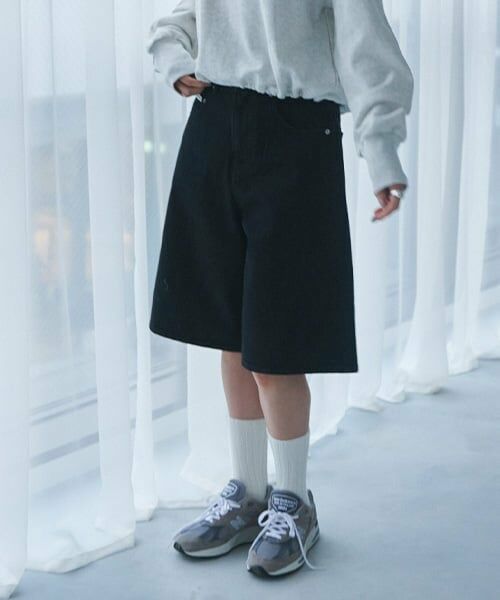 LUKU nari / ルクナーリ ショート・ハーフ・半端丈パンツ | デニムワイドハーフパンツ | 詳細2