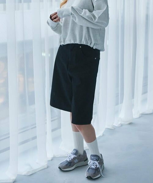 LUKU nari / ルクナーリ ショート・ハーフ・半端丈パンツ | デニムワイドハーフパンツ | 詳細3