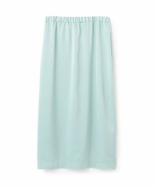 LUKU nari / ルクナーリ ミニ・ひざ丈スカート | サテンタイトスカート（ターコ）