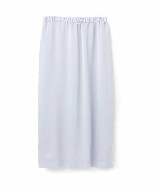 LUKU nari / ルクナーリ ミニ・ひざ丈スカート | サテンタイトスカート（ライト ブルー）
