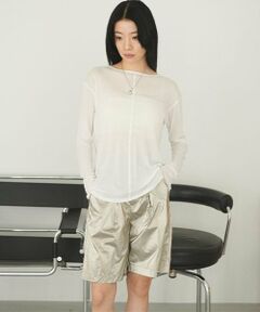 LUKU nari / ルクナーリ ショート・ハーフ・半端丈パンツ | メタリックハーフパンツ