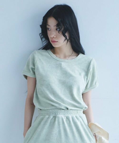 LUKU nari / ルクナーリ Tシャツ | パイルプルオーバーSST（ライト グリーン）