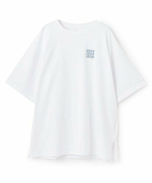 LUKU nari / ルクナーリ Tシャツ | ロゴ刺しゅうBIGTシャツ（オフ ホワイト）