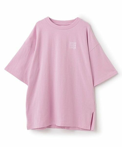 LUKU nari / ルクナーリ Tシャツ | ロゴ刺しゅうBIGTシャツ（ピンク）