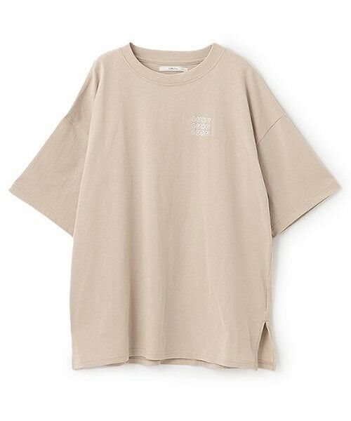 LUKU nari / ルクナーリ Tシャツ | ロゴ刺しゅうBIGTシャツ（ベージュ）