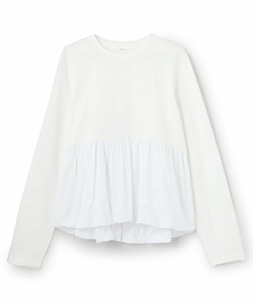 LUKU nari / ルクナーリ Tシャツ | 裾バルーンLST（オフ ホワイト）
