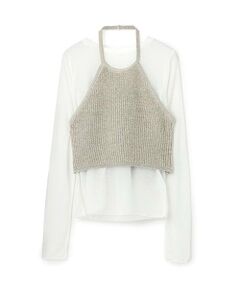 LUKU nari / ルクナーリ Tシャツ | シアーT*ラメビスチェセット