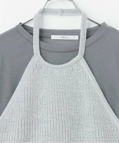 LUKU nari / ルクナーリ Tシャツ | シアーT*ラメビスチェセット | 詳細3