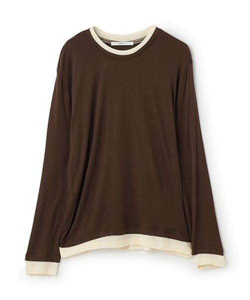 LUKU nari / ルクナーリ Tシャツ | バイカラーLST（茶）