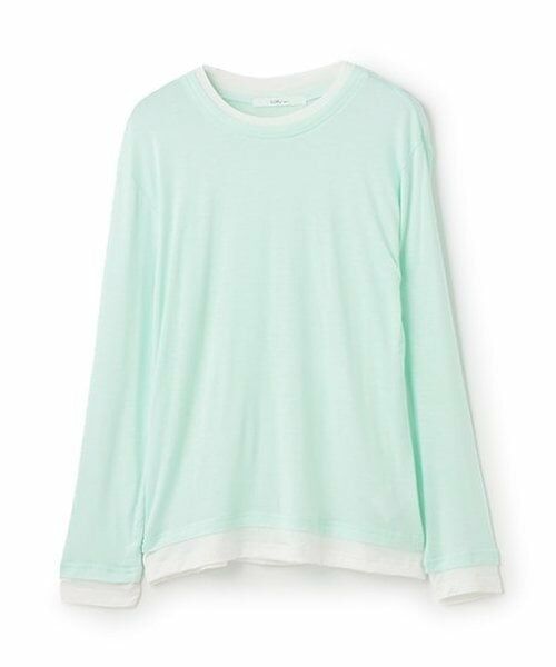 LUKU nari / ルクナーリ Tシャツ | バイカラーLST（サックス）