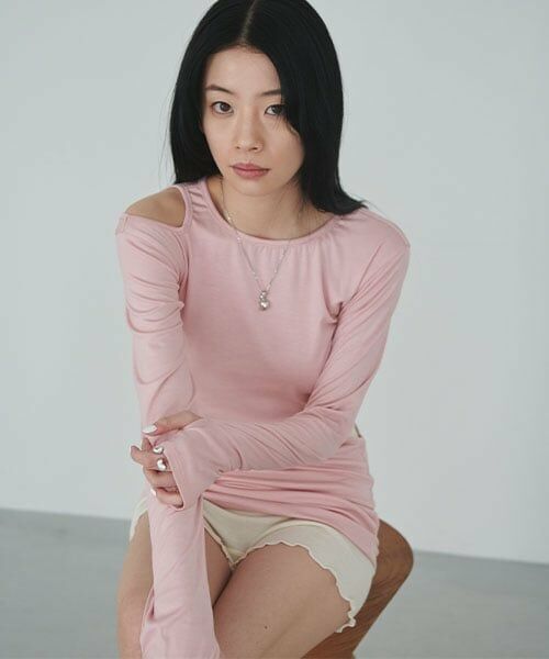 LUKU nari / ルクナーリ Tシャツ | ホールデザインLST（ピンク）