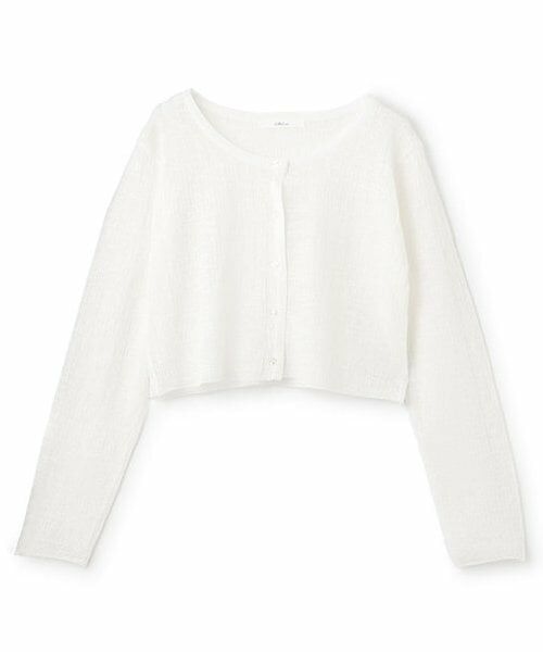 LUKU nari / ルクナーリ ニット・セーター | シアーニットカーディガン（オフ ホワイト）