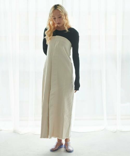 LUKU nari / ルクナーリ ミニ丈・ひざ丈ワンピース | デニムビスチェワンピース | 詳細1