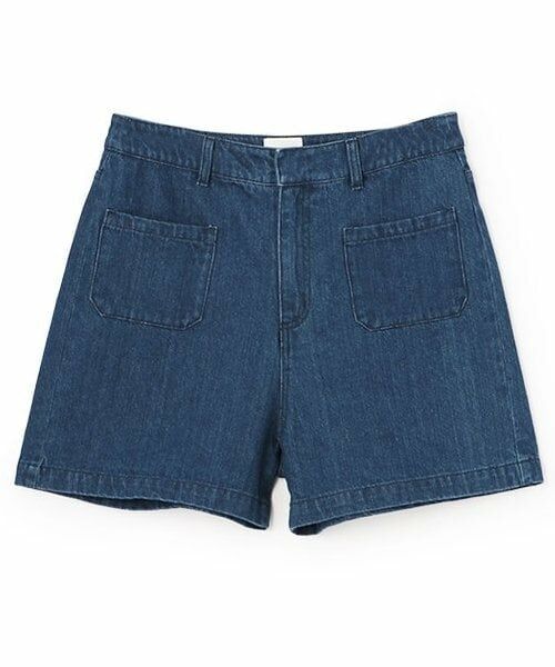 LUKU nari / ルクナーリ ショート・ハーフ・半端丈パンツ | デニムショートパンツ（ブルー）