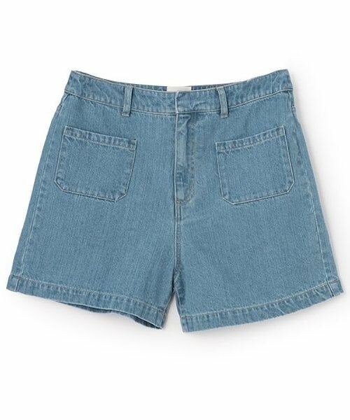 LUKU nari / ルクナーリ ショート・ハーフ・半端丈パンツ | デニムショートパンツ（サックス）